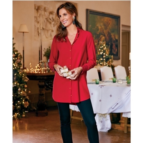 Soft Surroundings Tops - Soft Surroundings Black Vivian
Button Down Shirt L
